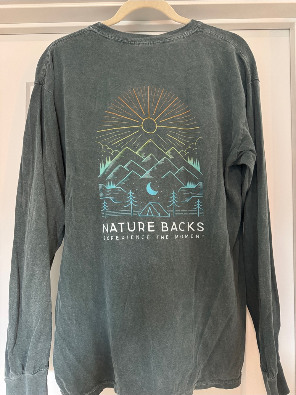 Nature Backs Long Sleeve Graphic Tee - Slate Green